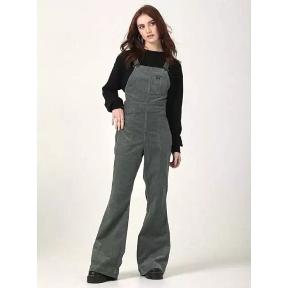 Lee EUROPEAN COLLECTION-FACTORY FLARE OVERALL-Forest GREEN-Corduroy Cords XLarge